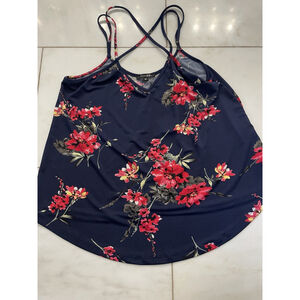 PaperMoon Petite Basins Cross back Navy Floral Swing Tank New With Tags Sz Small